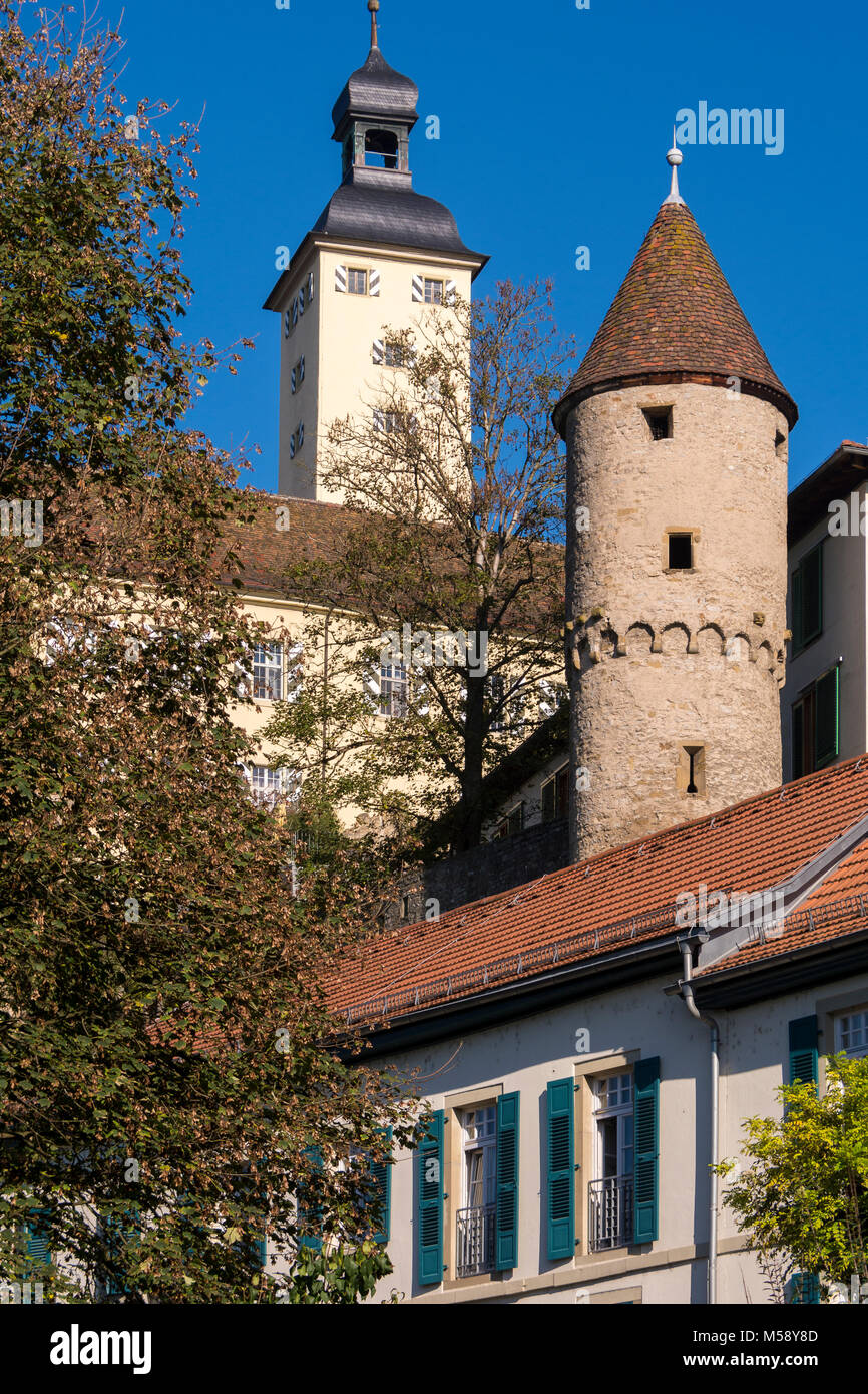 Schloss Horneck, Gundelsheim, Baden-Württemberg, Deutschland, Europa Foto Stock