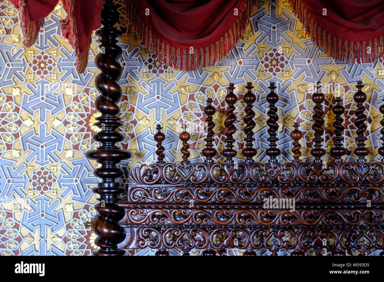 Interni a Sintra National Palace o Pena Palace, Sintra, Portogallo Foto Stock