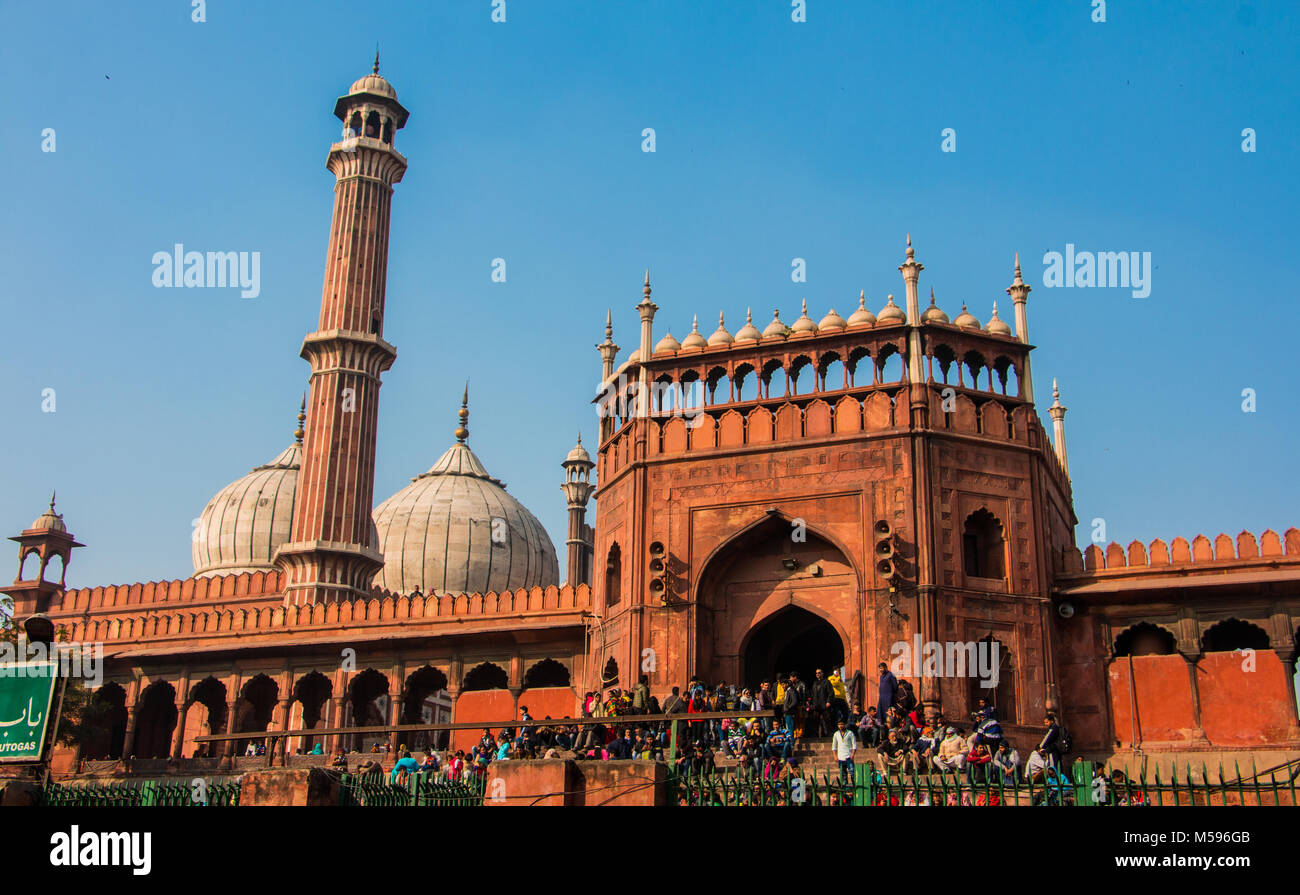 Jama Masjid, la Vecchia Delhi, India Foto Stock