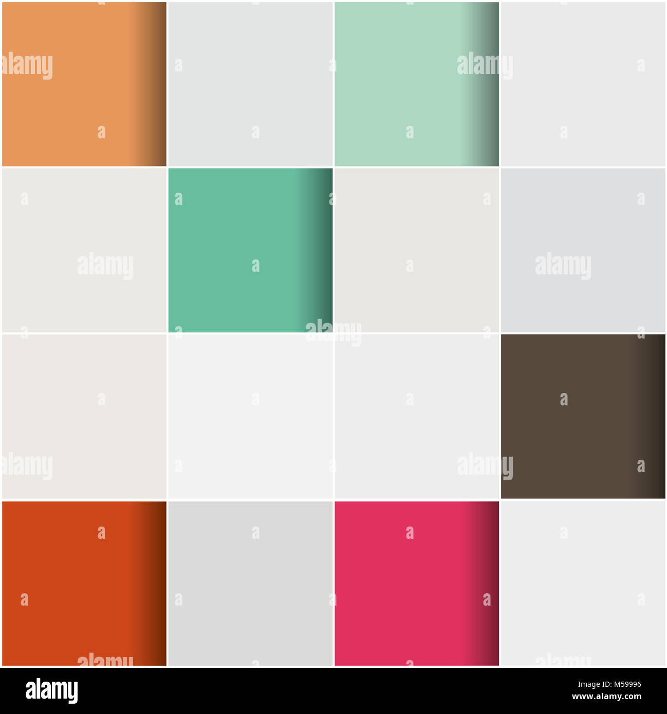 3D sfondo con piastrelle in diversi colori retrò Foto Stock
