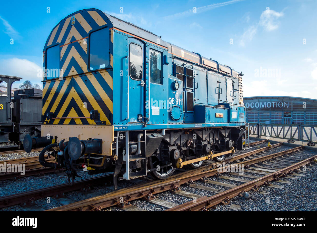 Conserve di diesel locomotiva di smistamento 08911 Matey alla locomozione National Railway Museum a Shildon Co Durham Regno Unito Foto Stock