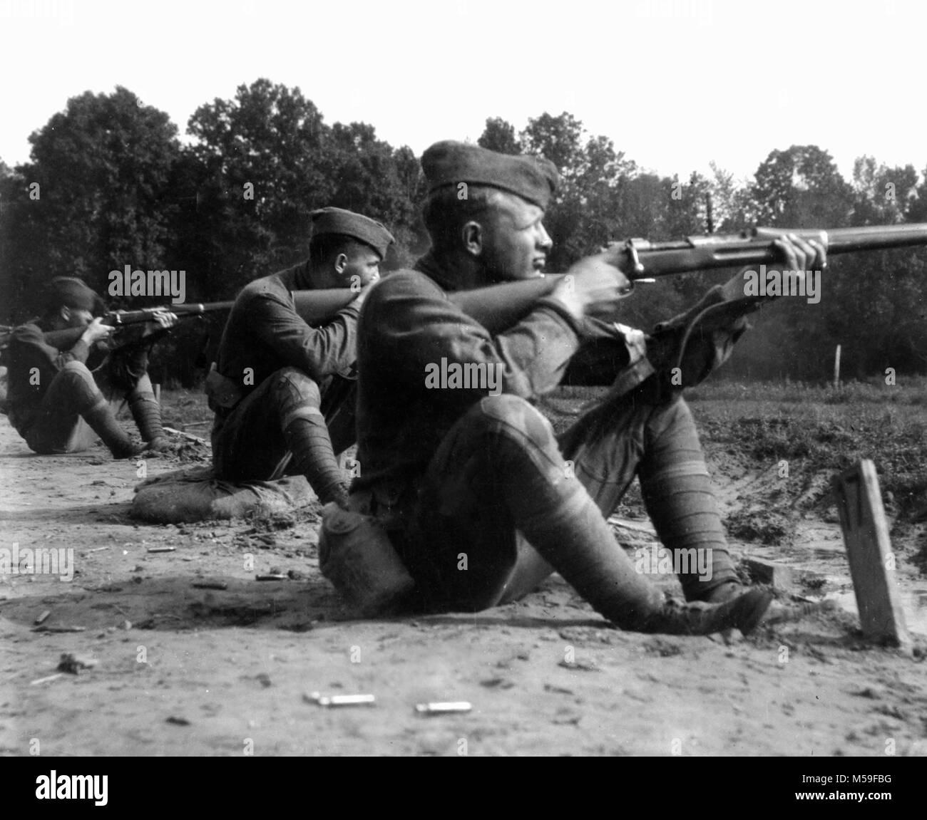 Gamma di fucile a U.S. Army camp in New Jersey, ca. 1939. Foto Stock