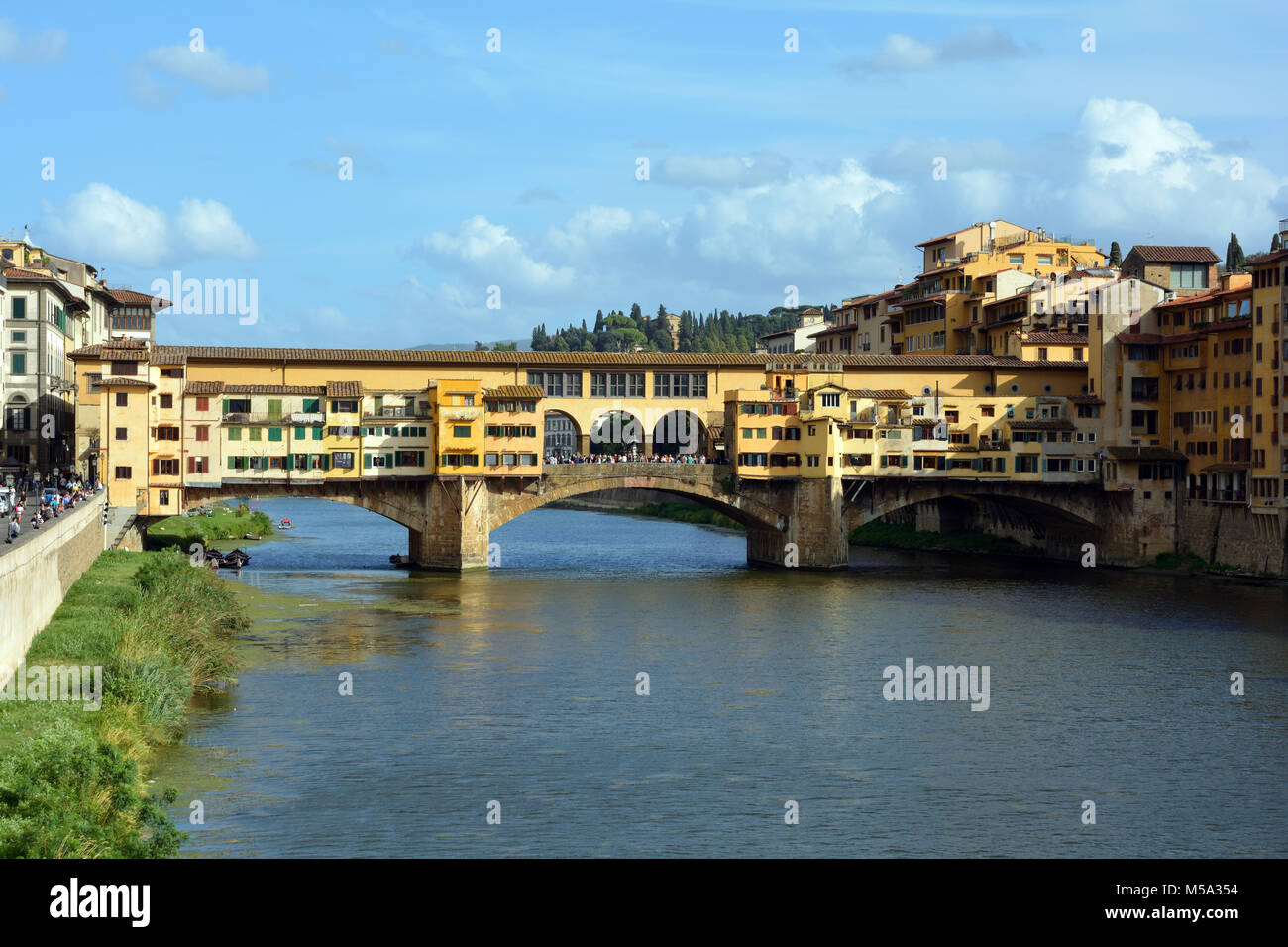 Ponte Vecchio ponte sul fiume Arno a Firenze - Italia. Foto Stock