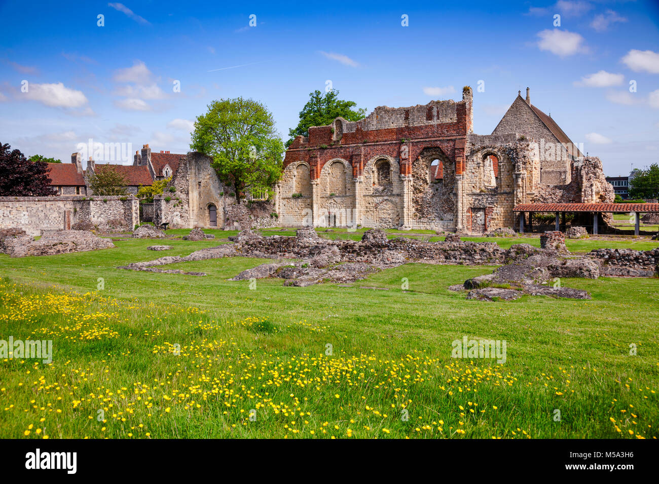 Rovinato St Augustine's Abbey, il più antico monastero benedettino in Canterbury Kent Inghilterra meridionale, Regno Unito. Patrimonio mondiale dell UNESCO Foto Stock