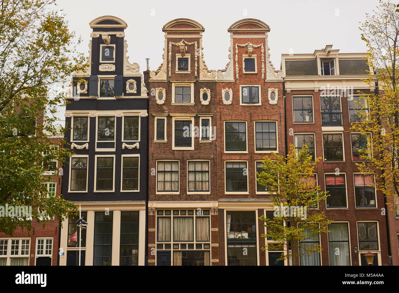 Tipica architettura, Amsterdam, Paesi Bassi Foto Stock