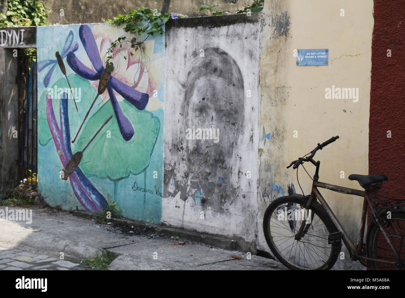 Arte di strada fort Kochi Foto Stock