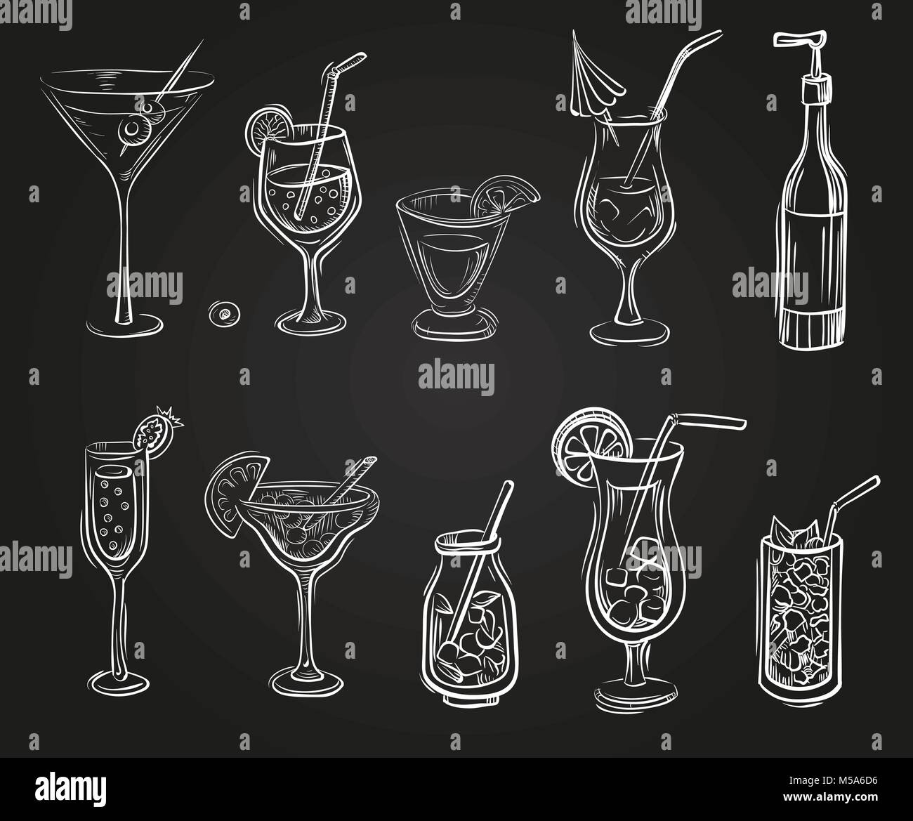Set di vettore di bicchieri da cocktail Immagine e Vettoriale - Alamy