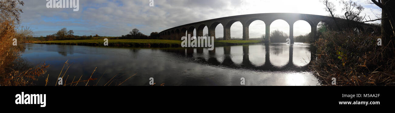 Wharfedale viadotto Panorama anche sapere come viadotto Arthington & Castley viadotto Foto Stock