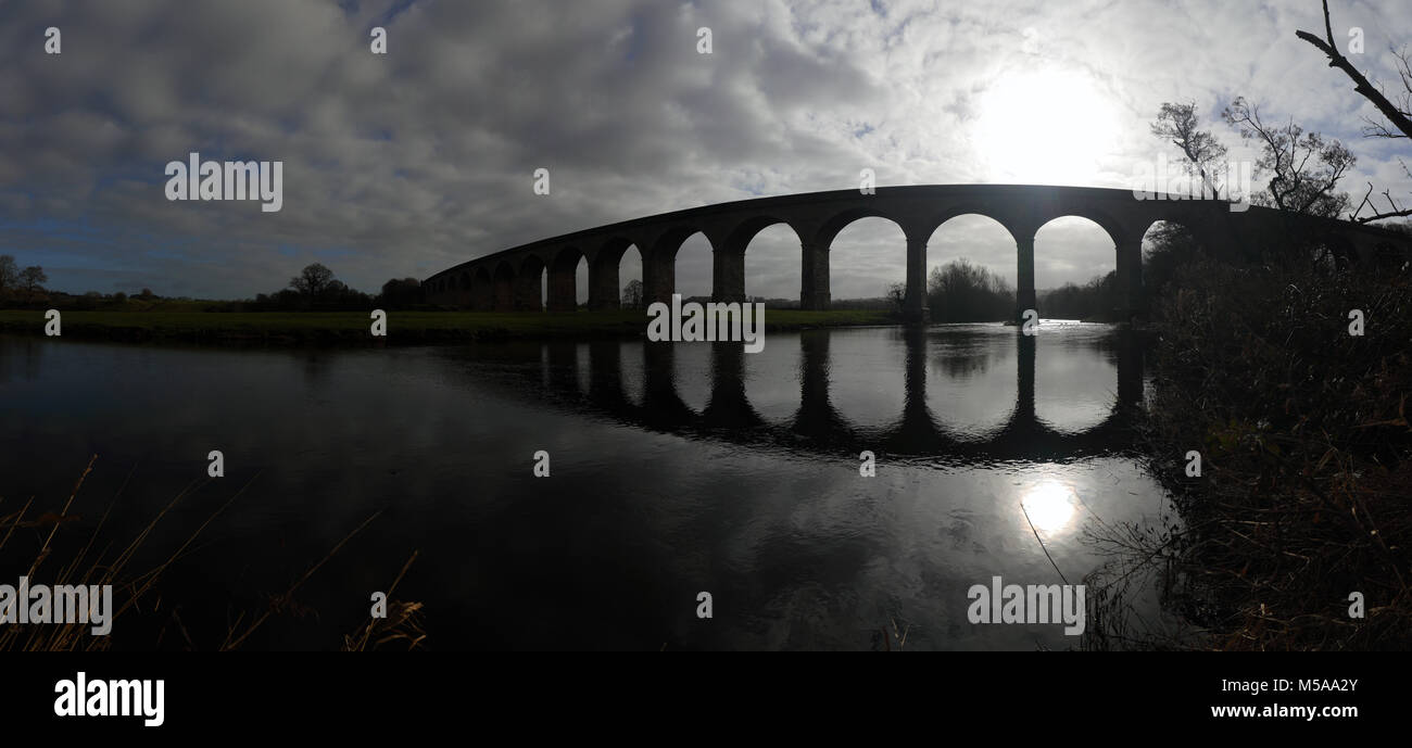 Wharfedale viadotto Panorama anche sapere come viadotto Arthington & Castley viadotto Foto Stock