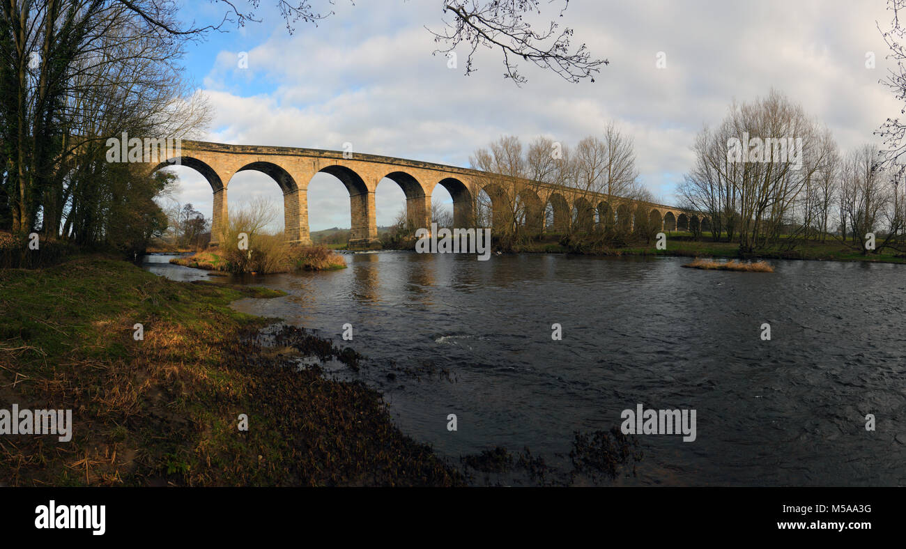 Wharfedale viadotto Panorama anche sapere come viadotto Arthington & Castley viadotto Foto Stock