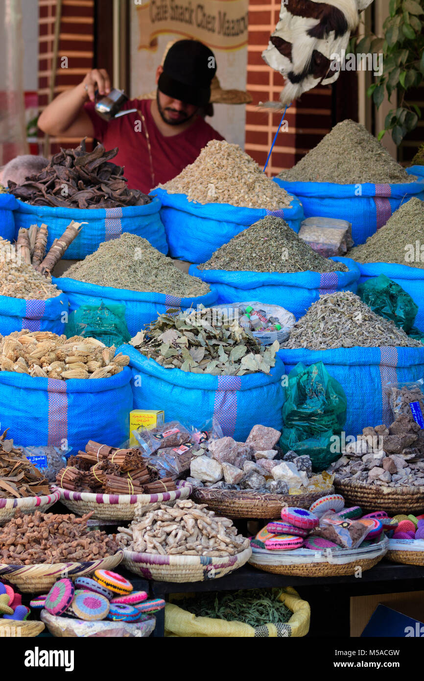 Il Marocco, Marrakech, Medina, Souk, Mercato delle Spezie, Africa Africa, Nord Africa, del Maghreb Foto Stock