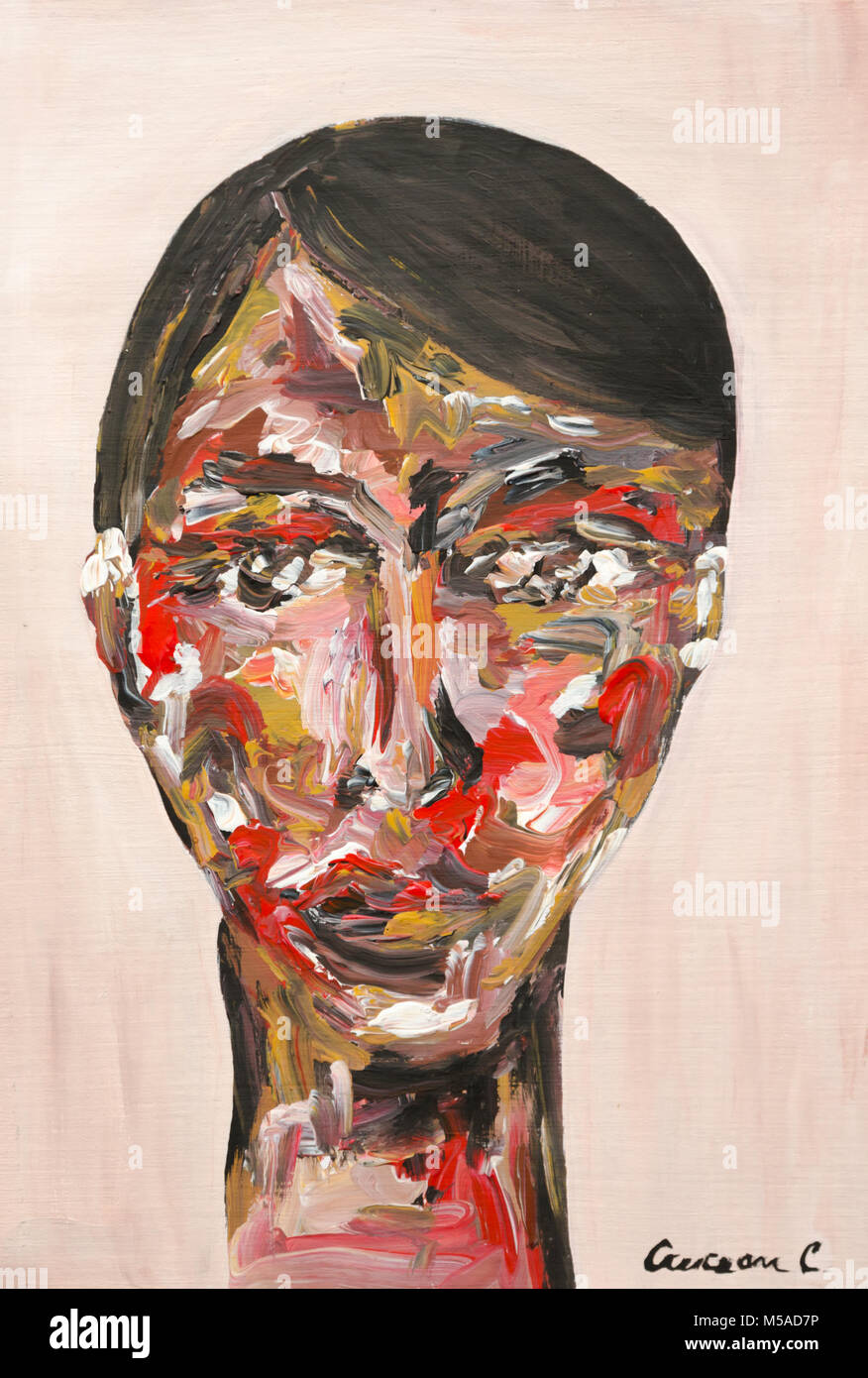 Viso della bambina pittura Foto Stock