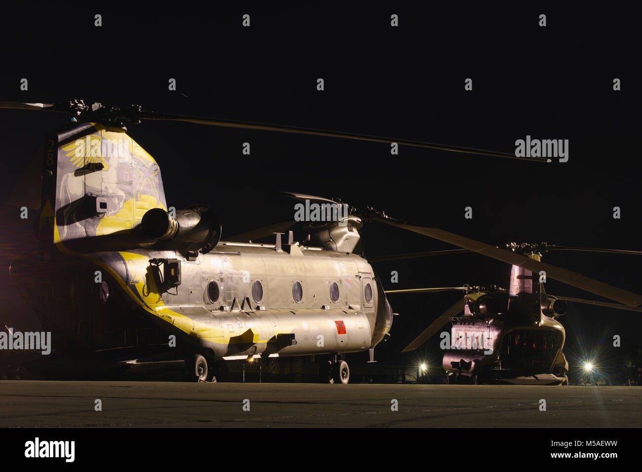 Boeing Vertol CH-47, Chinook Helicopter, RAF Odiham, Foto Stock