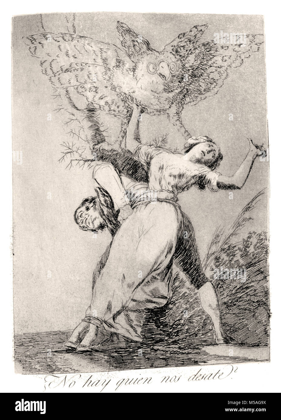 Francisco de Goya - non riesco a chiunque ci uniscono?", 1799. Piastra 75 di 'Los caprichos Foto Stock