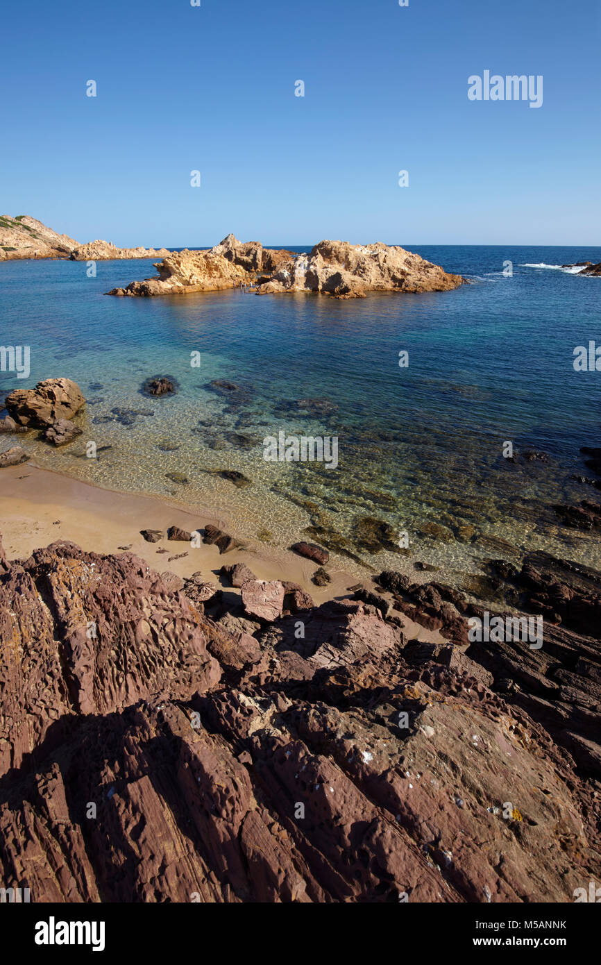 Cala Pregonda di Minorca,Isole Baleari, Spagna Foto Stock