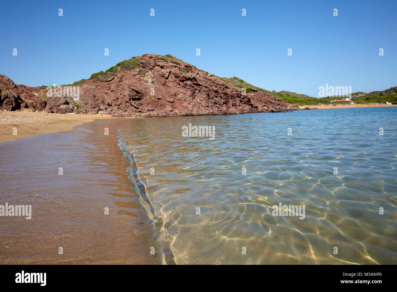 La spiaggia di Cala Pregonda di Minorca,Isole Baleari, Spagna Foto Stock