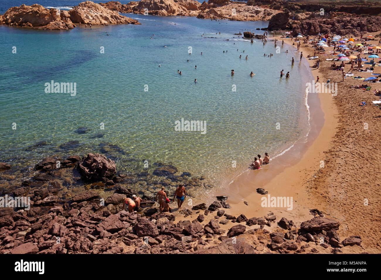 Cala Pregonda di Minorca,Isole Baleari, Spagna Foto Stock