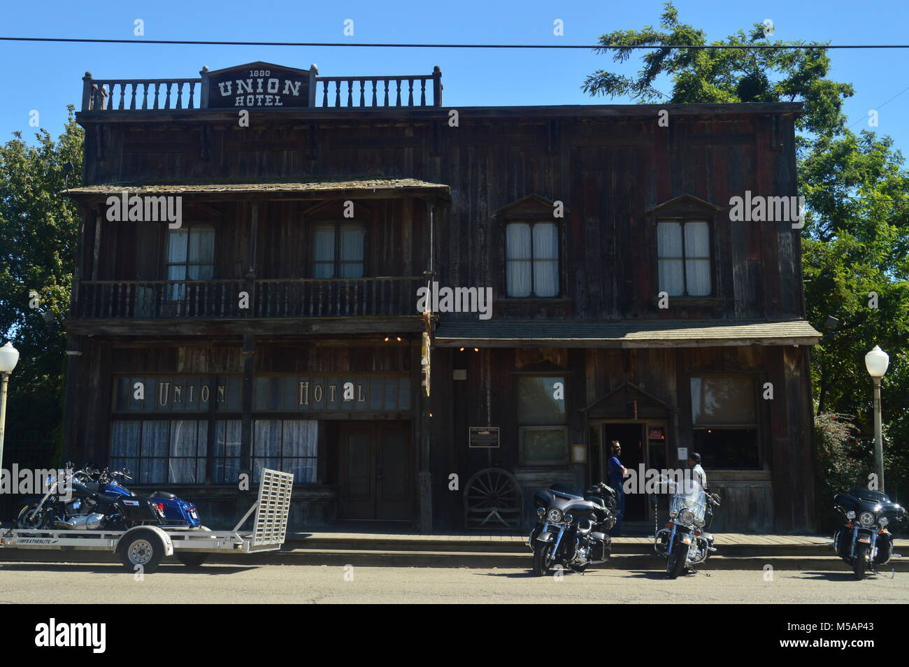 Salone nel selvaggio West in stile Los Alamos. Viaggi architettura vacanze luglio 03, 2017. Los Alamos. In California. EEUU. Stati Uniti d'America. Foto Stock