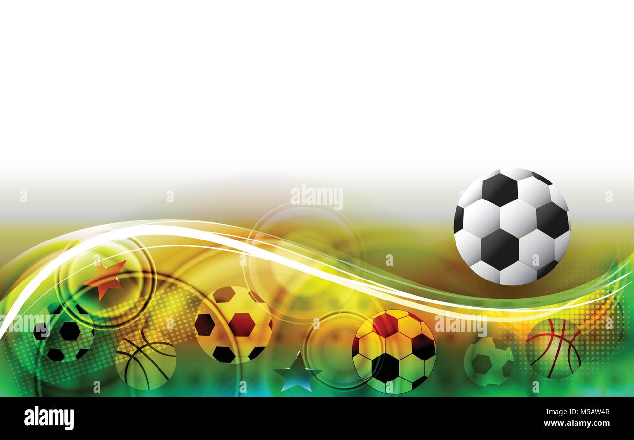 Abstract sfondo sport con pallone da calcio. Campo di calcio Illustrazione Vettoriale