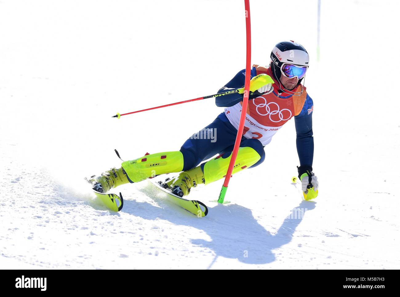 Pyeongchang, Corea del Sud. Il 22 febbraio, 2018. Dave Ryding (GBR). Mens slalom. Yongpyong alpine center. Alpensia. Pyeongchang2018 Olimpiadi invernali. Repubblica di Corea. 22/02/2018.  CREDITO Garry/Bowden SIPPA - NESSUN USO NON AUTORIZZATO - +44 7837 394578 Credito: Sport In immagini/Alamy Live News Foto Stock
