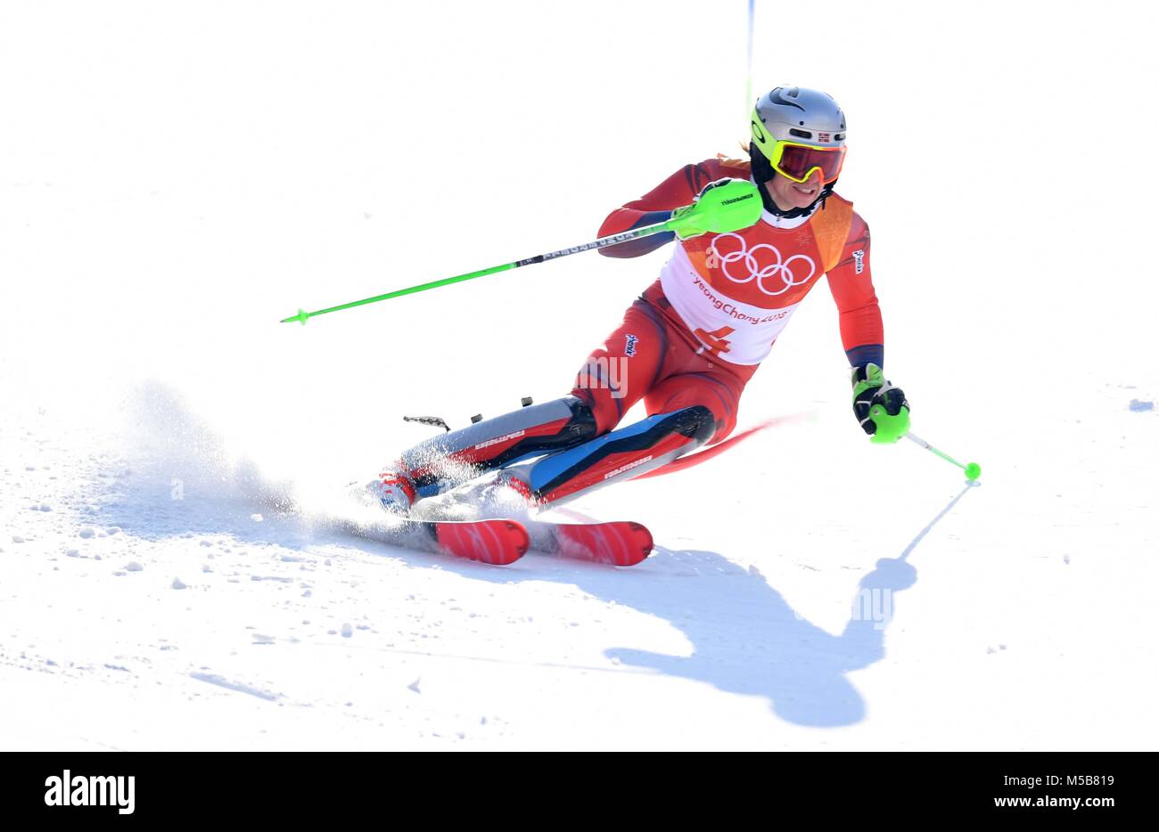 Pyeongchang, Corea del Sud. Il 22 febbraio, 2018. Henrik Kristoffersen (NOR). Mens slalom. Yongpyong alpine center. Alpensia. Pyeongchang2018 Olimpiadi invernali. Repubblica di Corea. 22/02/2018. Credito: Sport In immagini/Alamy Live News Foto Stock