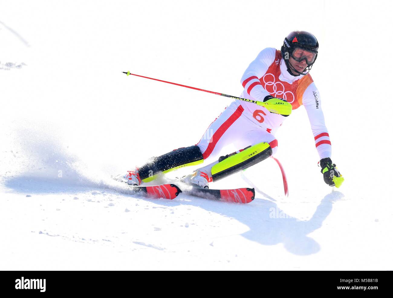 Pyeongchang, Corea del Sud. Il 22 febbraio, 2018. Mivhael Matt (AUT). Mens slalom. Yongpyong alpine center. Alpensia. Pyeongchang2018 Olimpiadi invernali. Repubblica di Corea. 22/02/2018. Credito: Sport In immagini/Alamy Live News Foto Stock