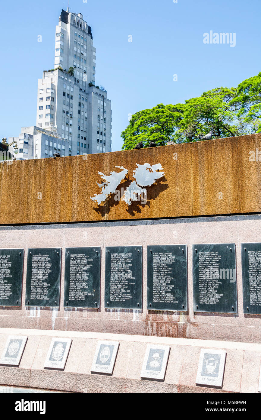 Buenos Aires Argentina, Plaza San Martin, parco, monumento ai caduti in Malvinas Monumento a los Caidos en Malvinas Falklands Guerra tomba vuota, ARG1711280 Foto Stock