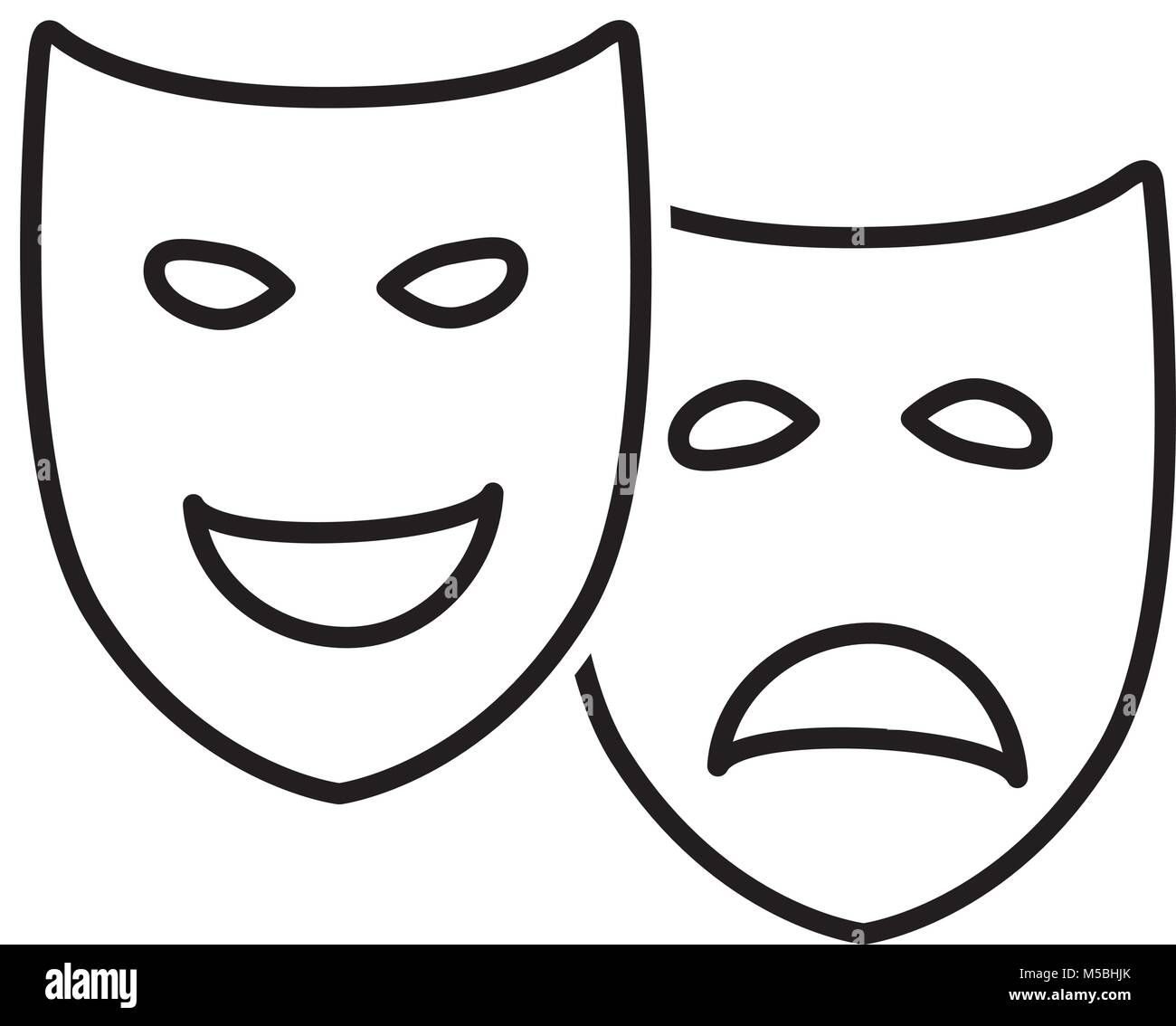Dramma teatrale e maschere della commedia Illustrazione Vettoriale