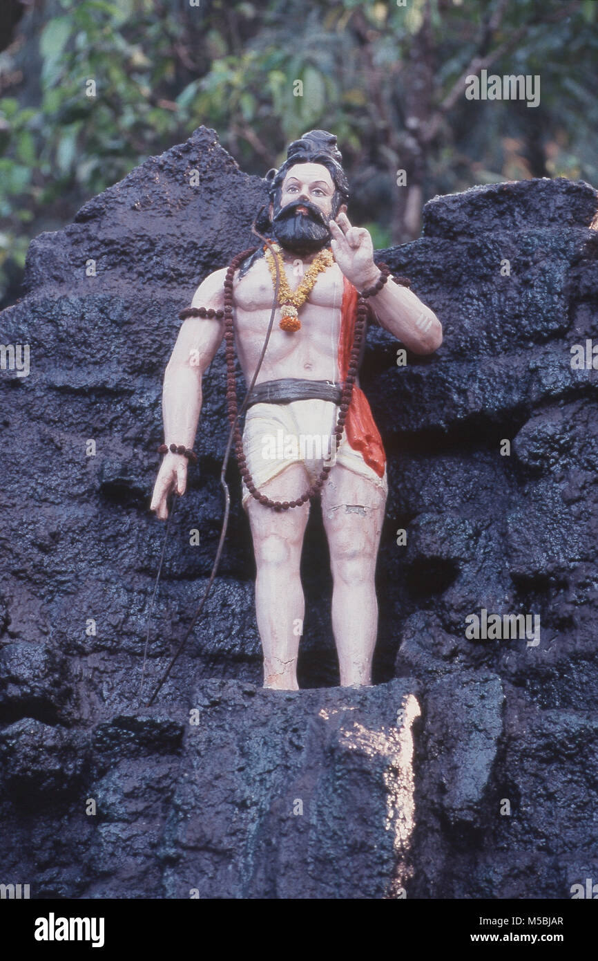 Statua del Signore Parshuram a Ganpatipule, Maharashtra, India Foto Stock