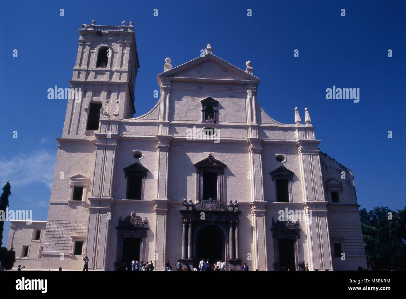 Ingresso di sé Cattedrale Chiesa Vecchia a Goa, India Foto Stock