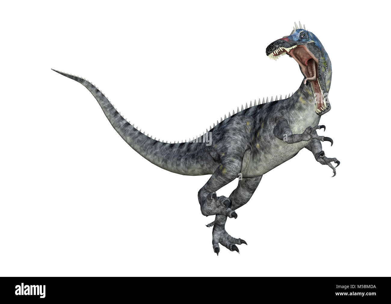 3D rendering di un dinosauro Suchomimus o Suchomimus tenerensis isolati su sfondo bianco Foto Stock