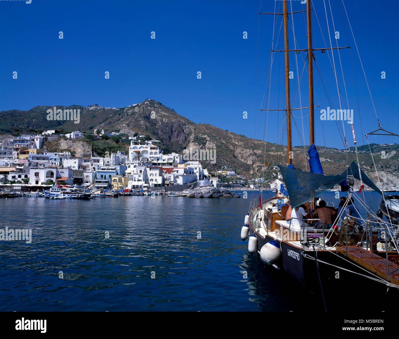 Sant Angelo Harbour, Isola d Ischia, Italia, Europa Foto Stock