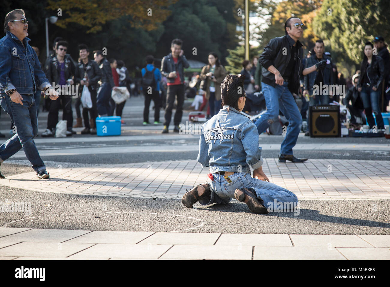 Rockabilly dancers a Yoyogi Park Harajuku, Tokyo Foto Stock
