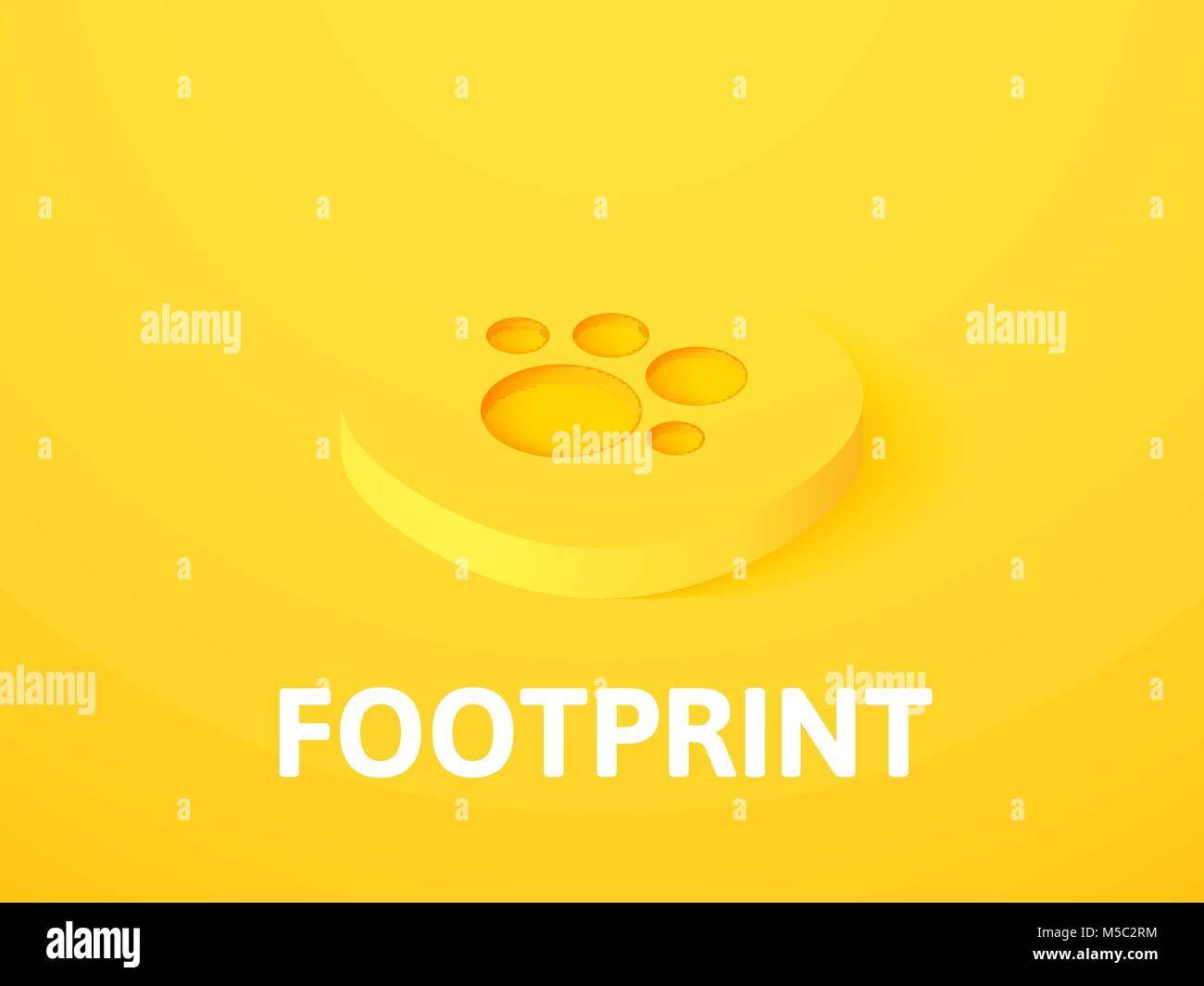 Footprint icona isometrica, isolata su uno sfondo colorato Illustrazione Vettoriale