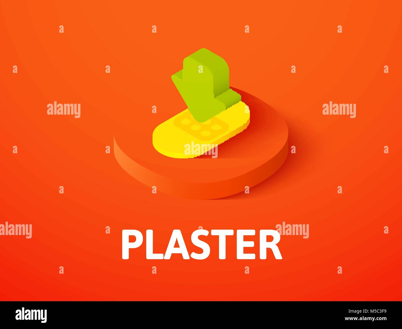 Gesso icona isometrica, isolata su uno sfondo colorato Illustrazione Vettoriale