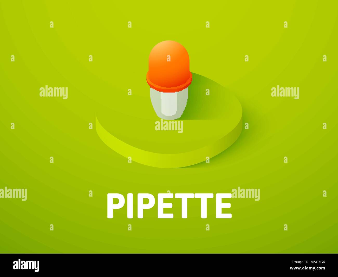 Pipetta icona isometrica, isolata su uno sfondo colorato Illustrazione Vettoriale