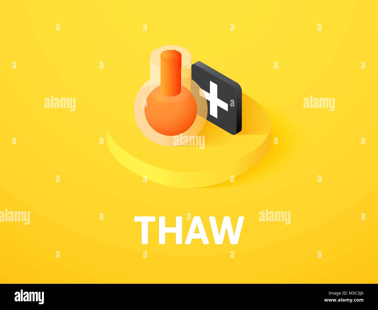 Il disgelo icona isometrica, isolata su uno sfondo colorato Illustrazione Vettoriale