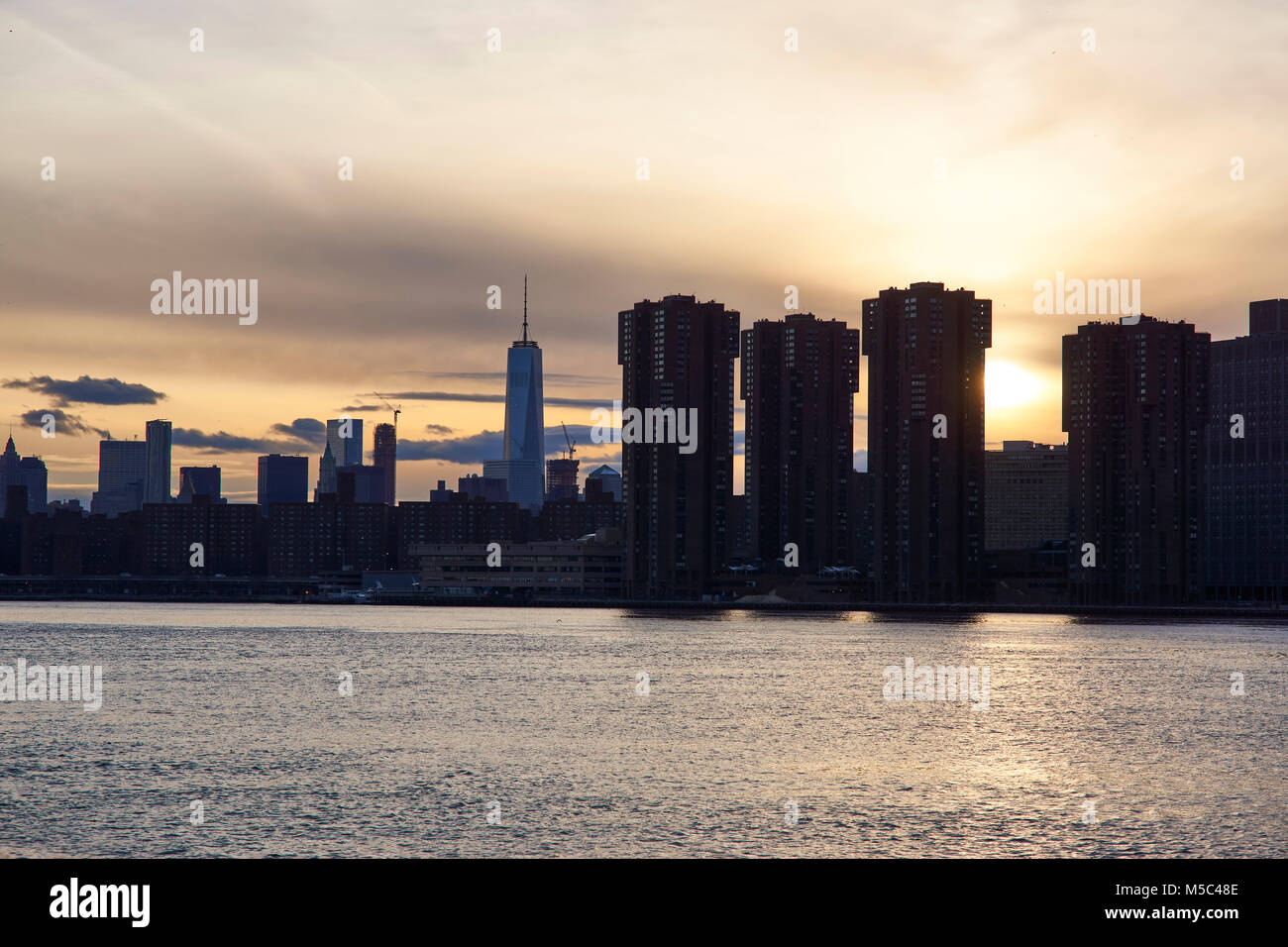 East River View a Manhattan lower east side Foto Stock