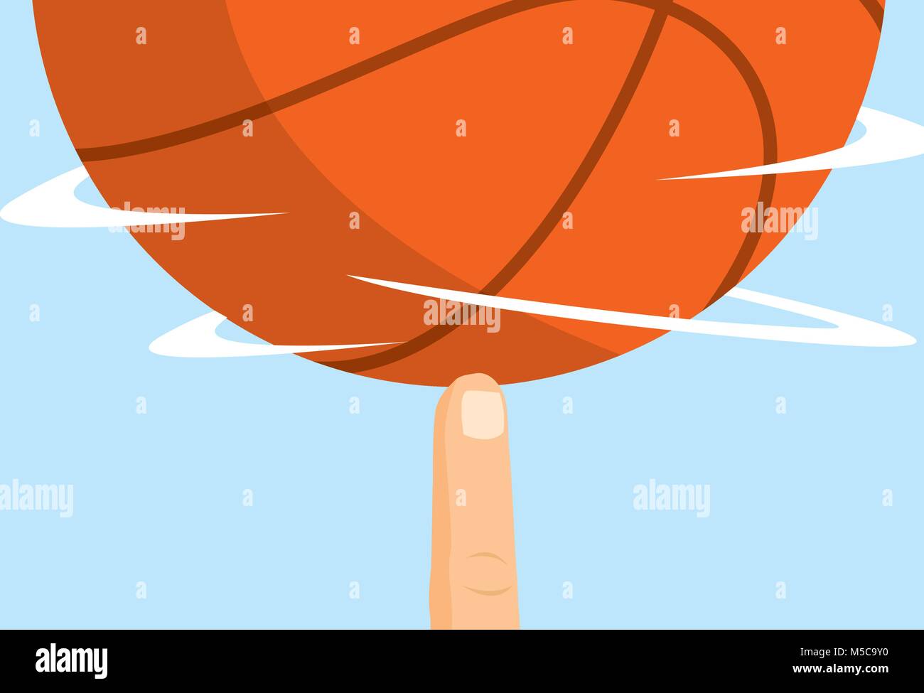 Cartoon illustrazione del cestello esperto giocatore di pallacanestro di filatura Illustrazione Vettoriale