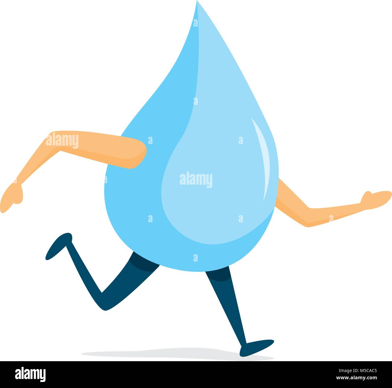 Cartoon illustrazione della goccia d'acqua durante la corsa Illustrazione Vettoriale