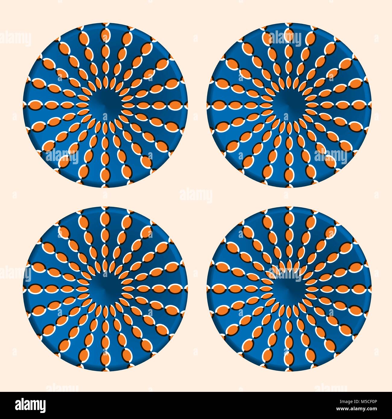 Abstract trendy round illusione ottica, simulazioni di moto, creative illustrazione vettoriale Illustrazione Vettoriale