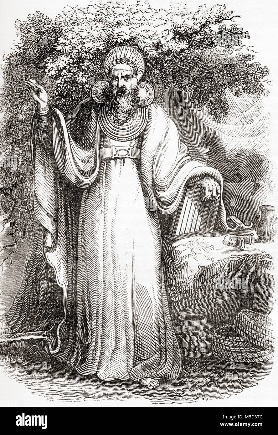 Archdruid in piena costume giudiziario. Da Vecchia Inghilterra: un museo pittorico, pubblicato nel 1847. Foto Stock