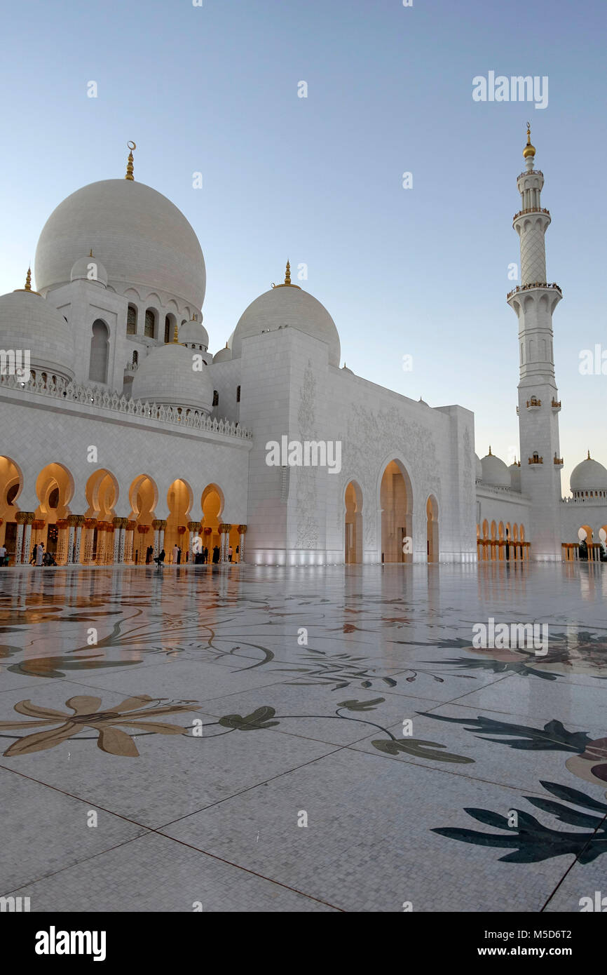 Moschea Sheikh Zayed, Abu Dhabi, Emirati Arabi Uniti Foto Stock