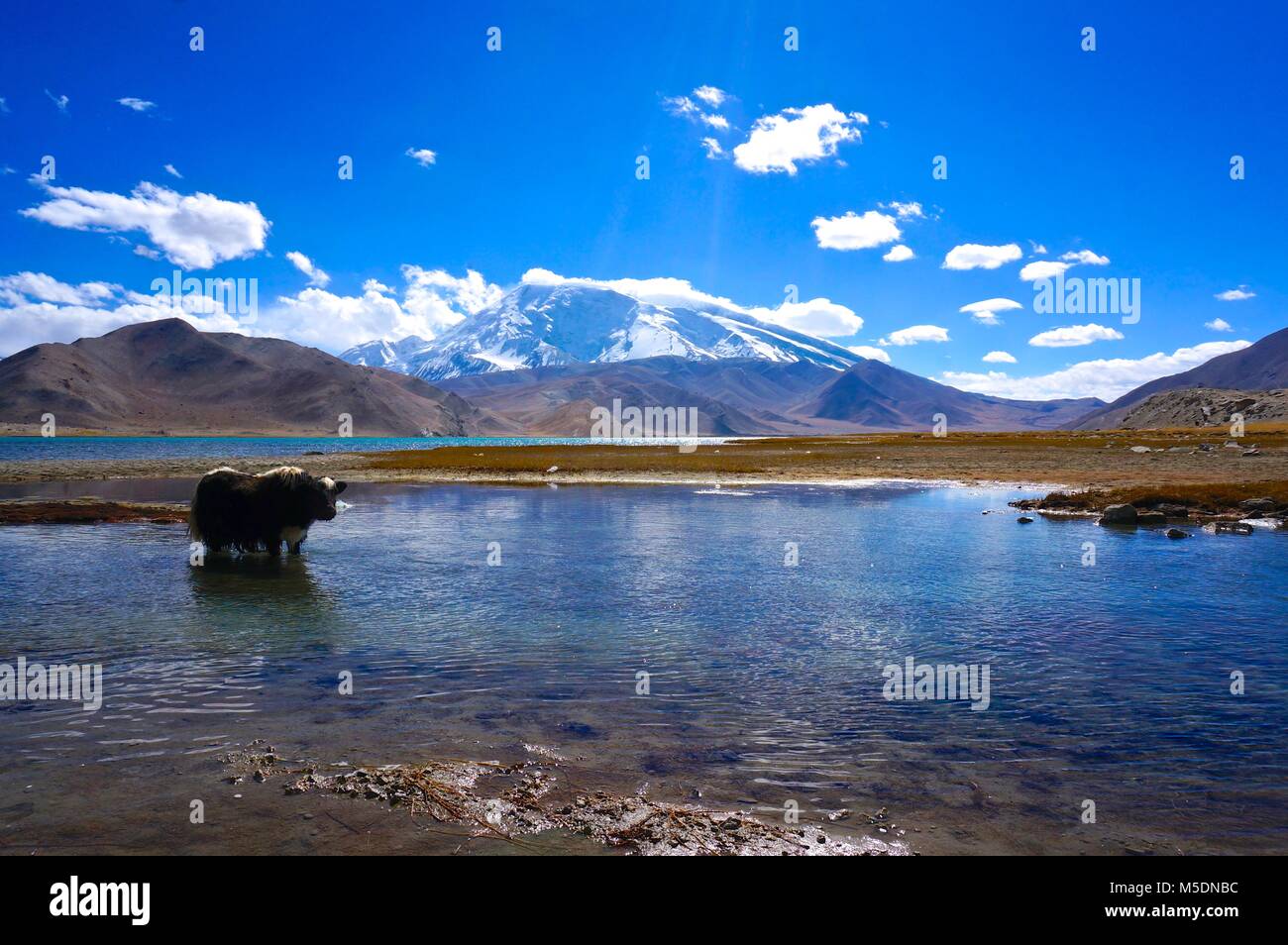 Il Lago Karakul sulla Karakoram Highway, Cina Foto Stock