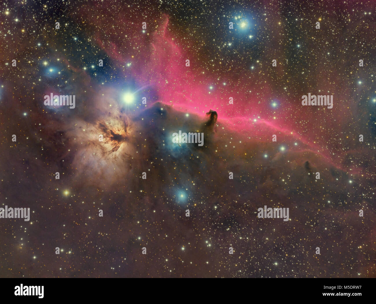 IC434, la Horsehead e nebulose di fiamma Foto Stock