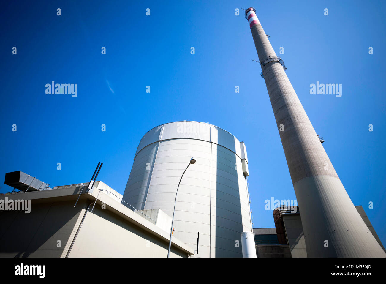 Potenza atomica stazione, flusso nucleari, centrali nucleari, centrali nucleari, Mill Mountain, torre di raffreddamento, Svizzera Foto Stock