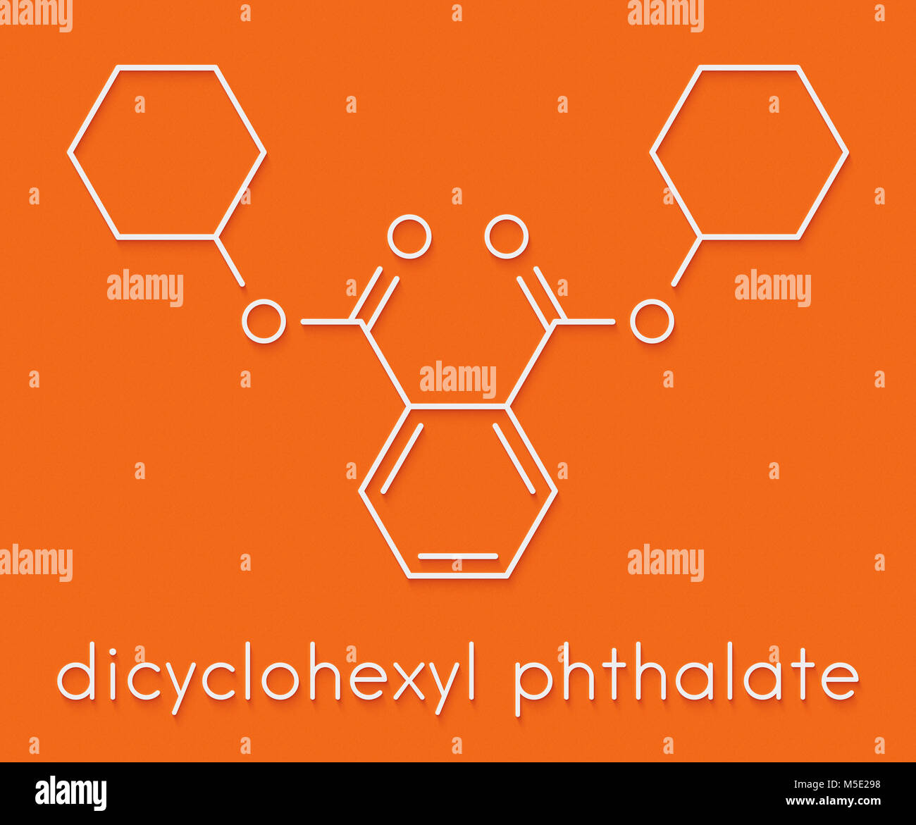 Dicicloesilftalato (DCP) plastificante molecola. Formula di scheletro. Foto Stock