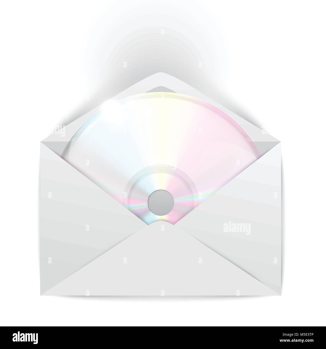 CD/DVD in una busta su sfondo bianco, illustrazione vettoriale Illustrazione Vettoriale
