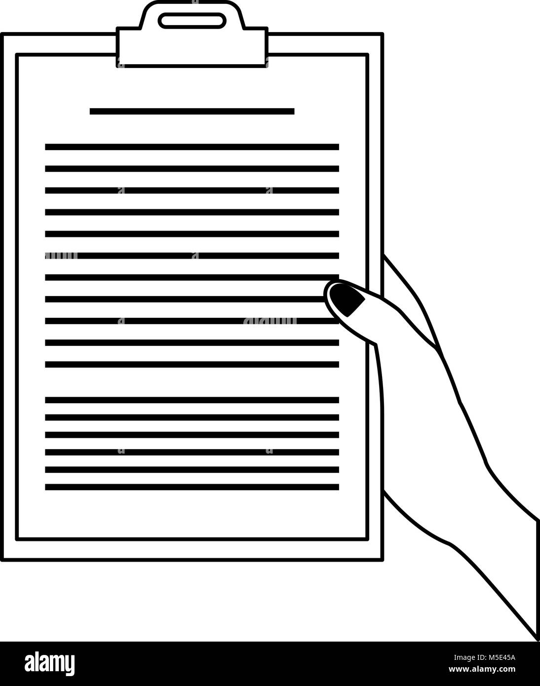 Mano con scheda del documento Illustrazione Vettoriale