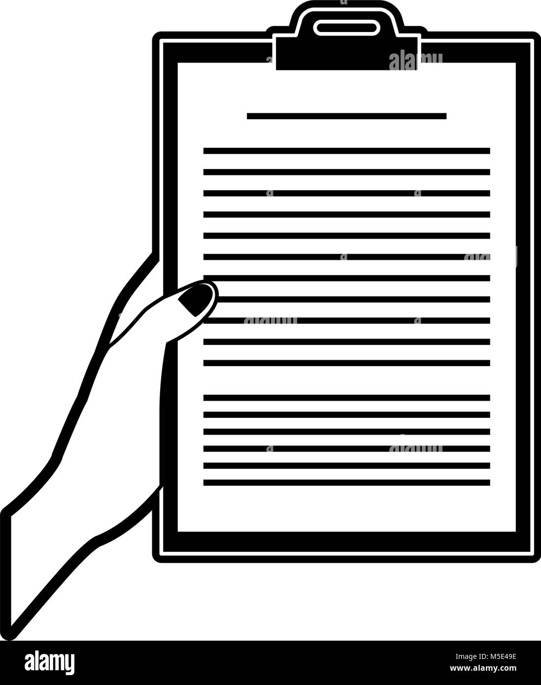 Mano con scheda del documento Illustrazione Vettoriale